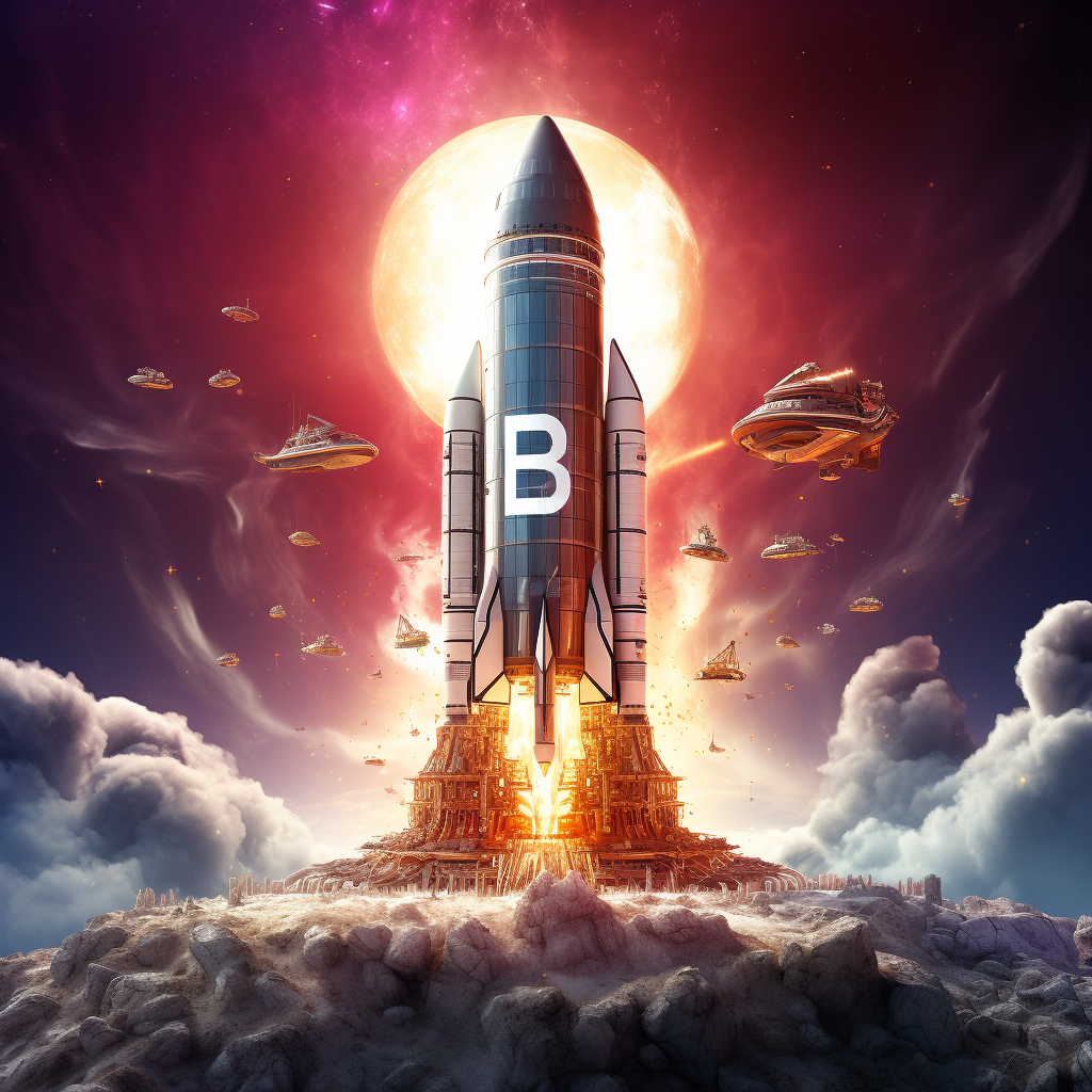 Bitcoin Rocketship to the Moon $